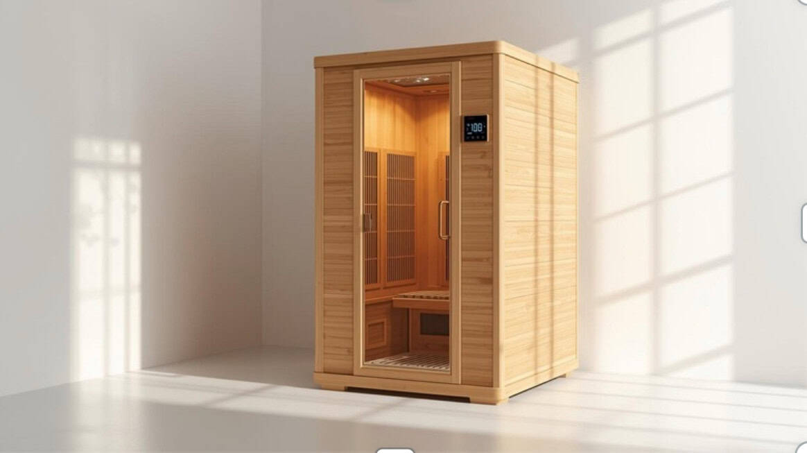 Portable low-EMF infrared sauna in a modern home, safe option for sensitive users