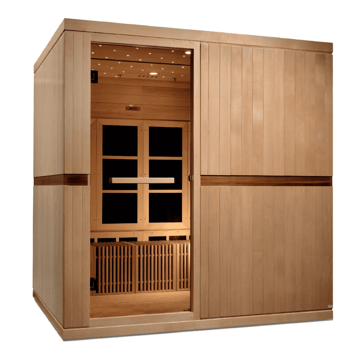 Golden Designs Catalonia 8-person PureTech near-zero EMF far infrared sauna cabin for large households